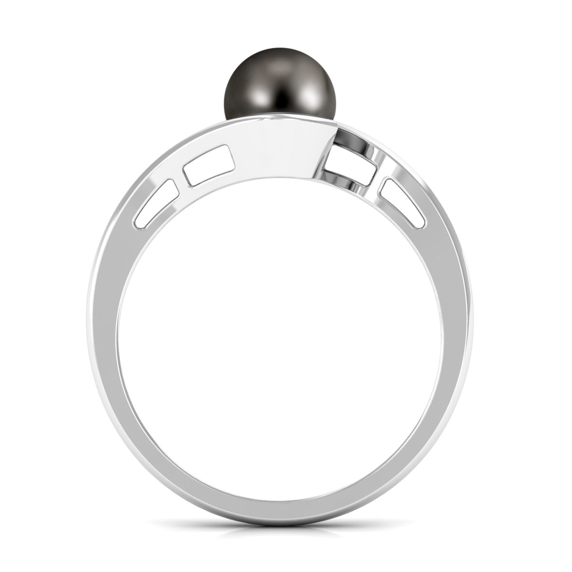 2.50 CT Certified Tahitian Pearl Solitaire Bypass Ring in Gold