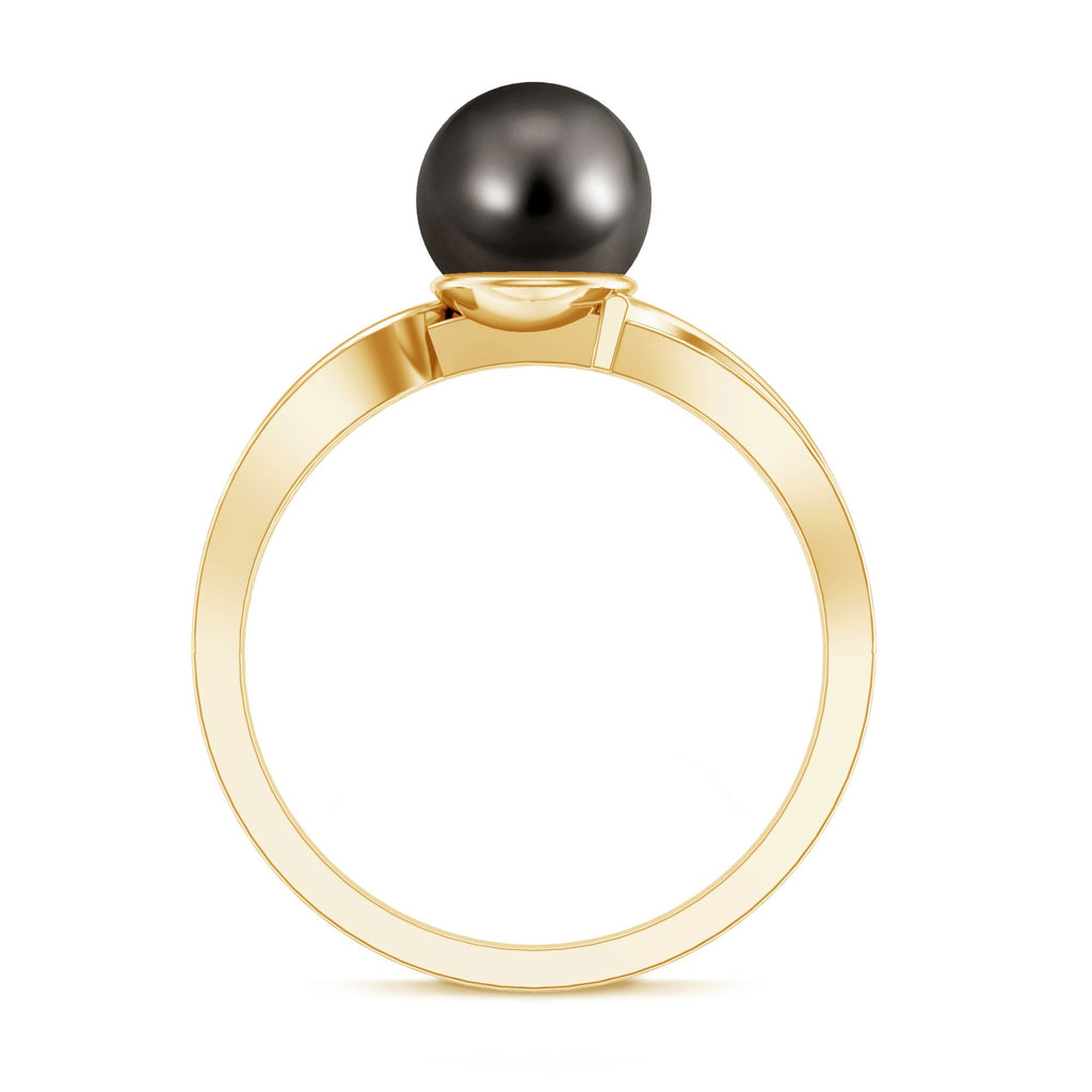 7.25 CT Solitaire Tahitian Pearl Engagement Ring with Diamond