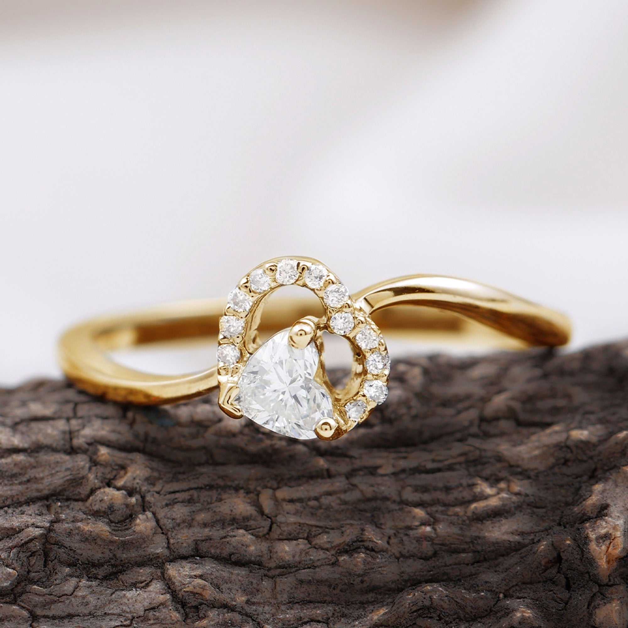 Certified Moissanite Heart Promise Ring for Her