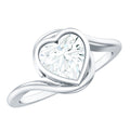 Heart Shape Moissanite Bypass Engagement Ring for Women