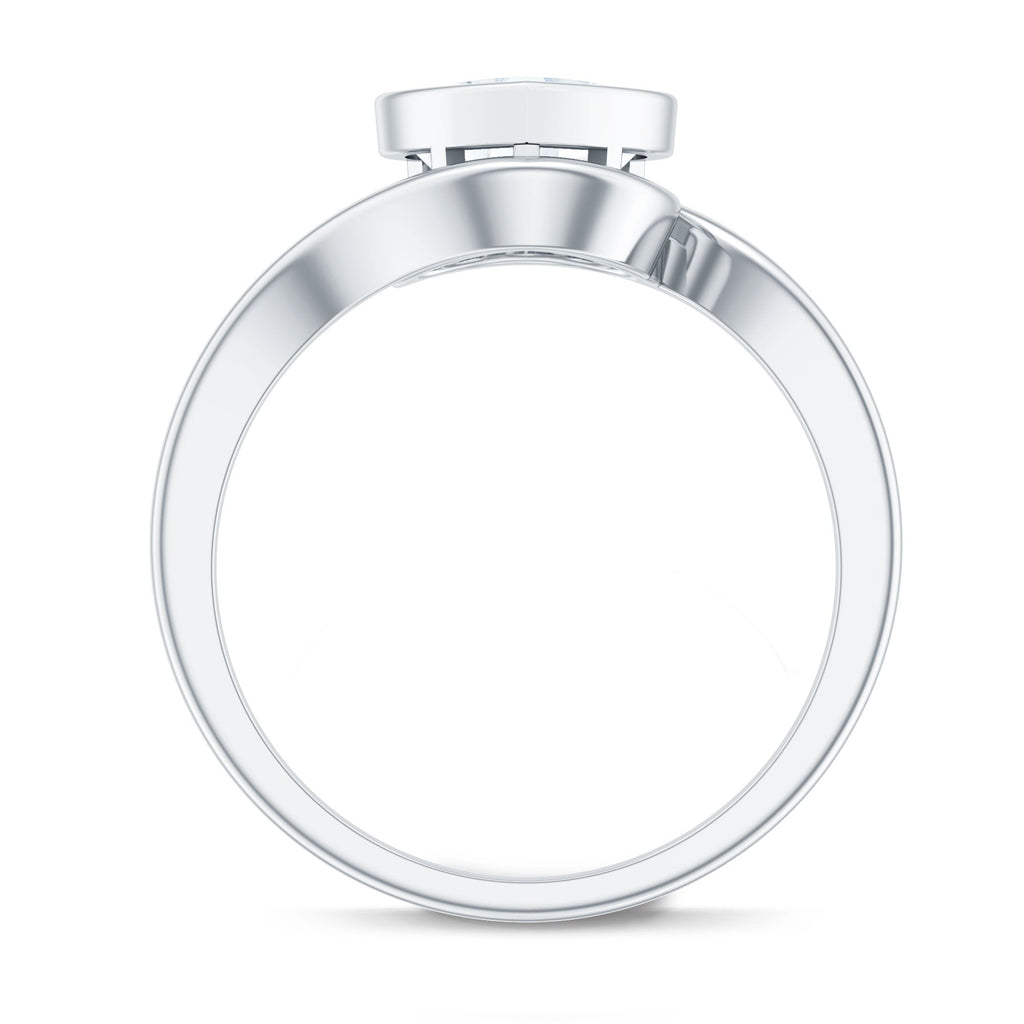 Heart Shape Moissanite Bypass Engagement Ring for Women
