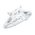 Certified 8 MM Moissanite Princess Cut Engagement Ring with Split Shank