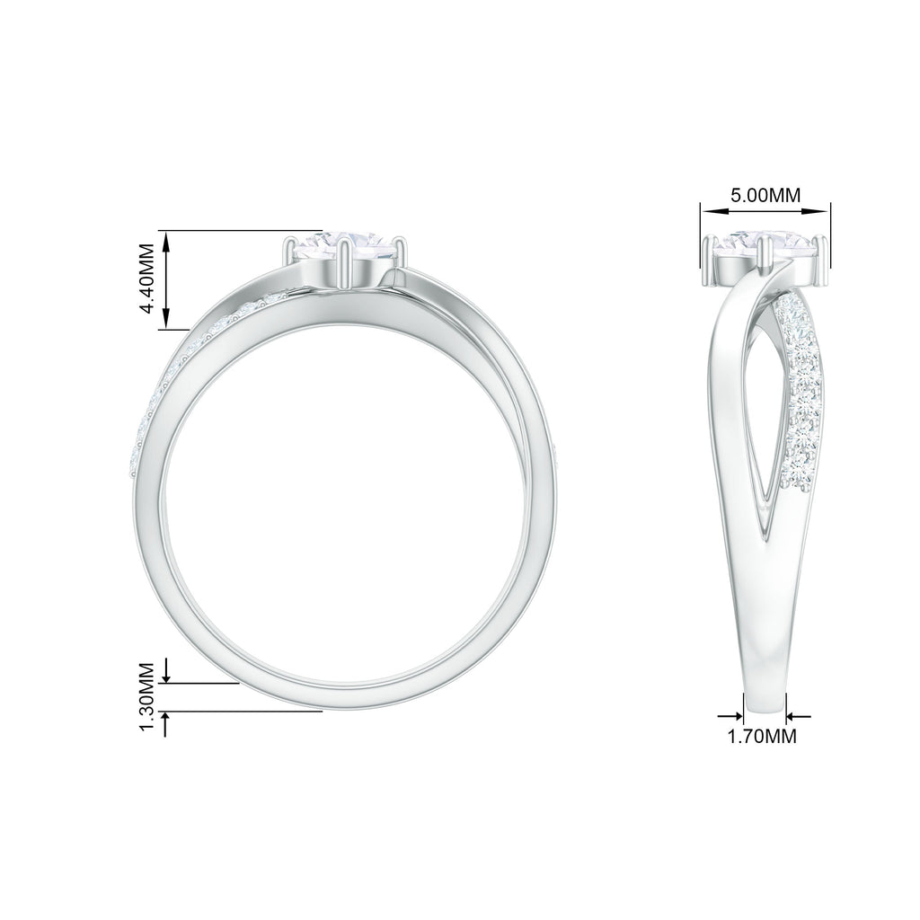 Round Cut Zircon Infinity Solitaire Ring in Prong Setting