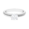 Cubic Zirconia Solitaire Twisted Rope Ring in Square Prong Setting