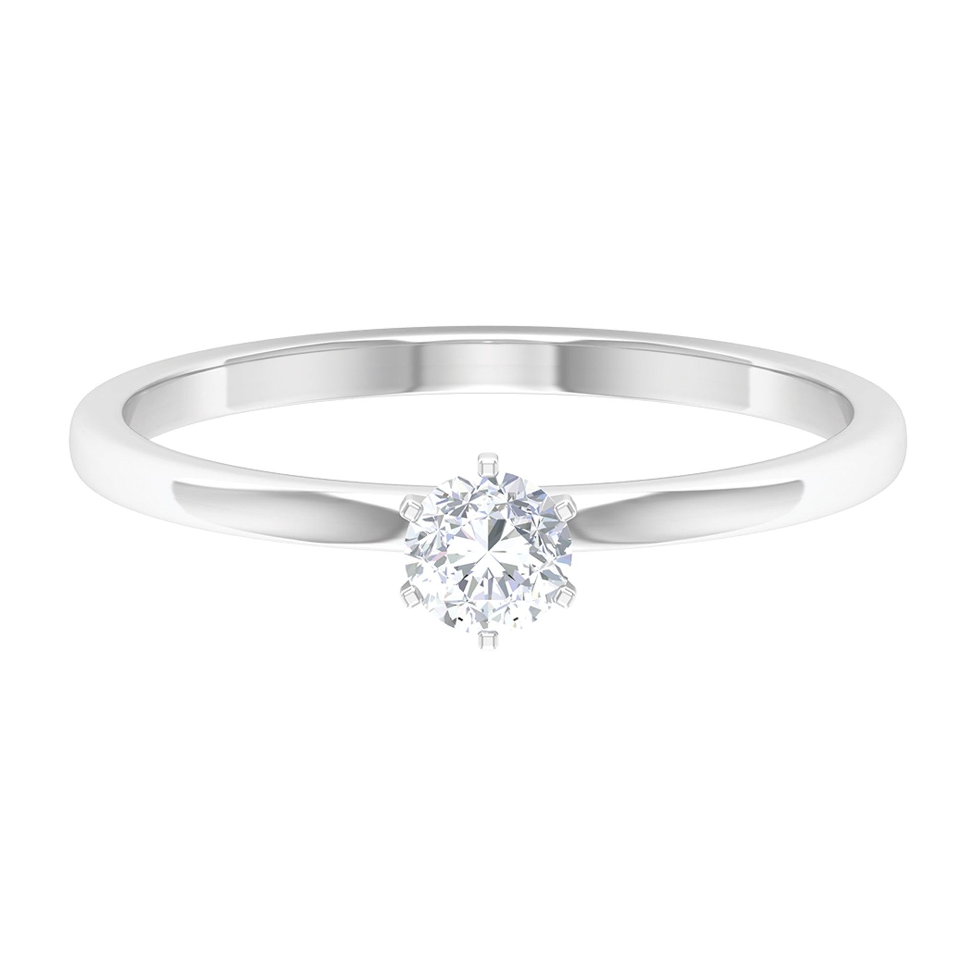 5 MM Round Zircon Solitaire Promise Ring