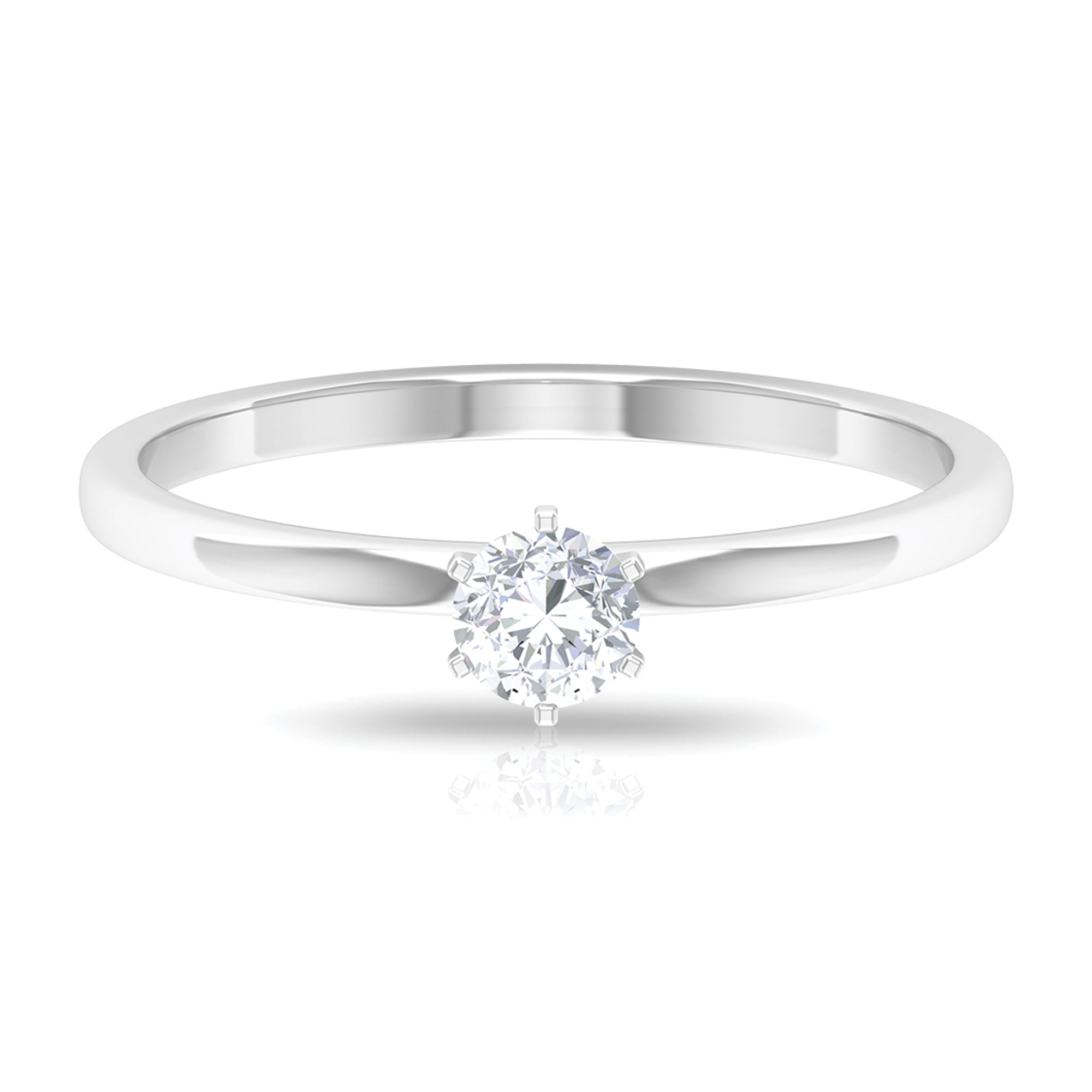 5 MM Round Zircon Solitaire Promise Ring