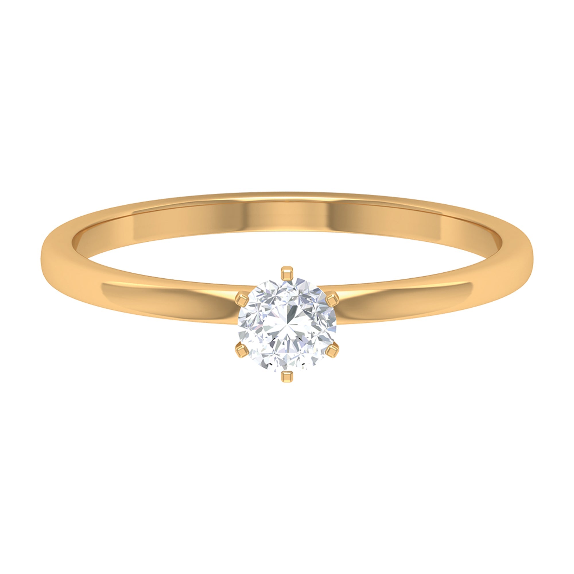5 MM Round Zircon Solitaire Promise Ring