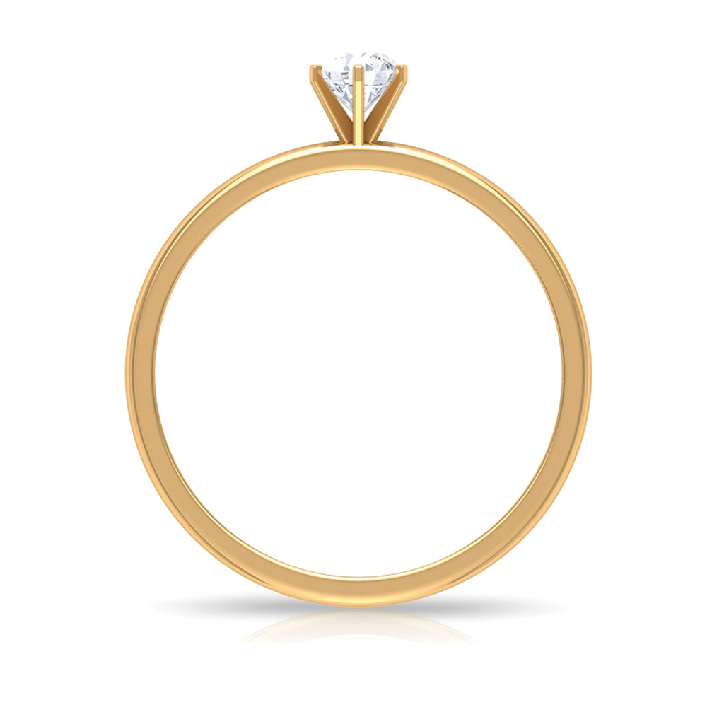 5 MM Round Zircon Solitaire Promise Ring