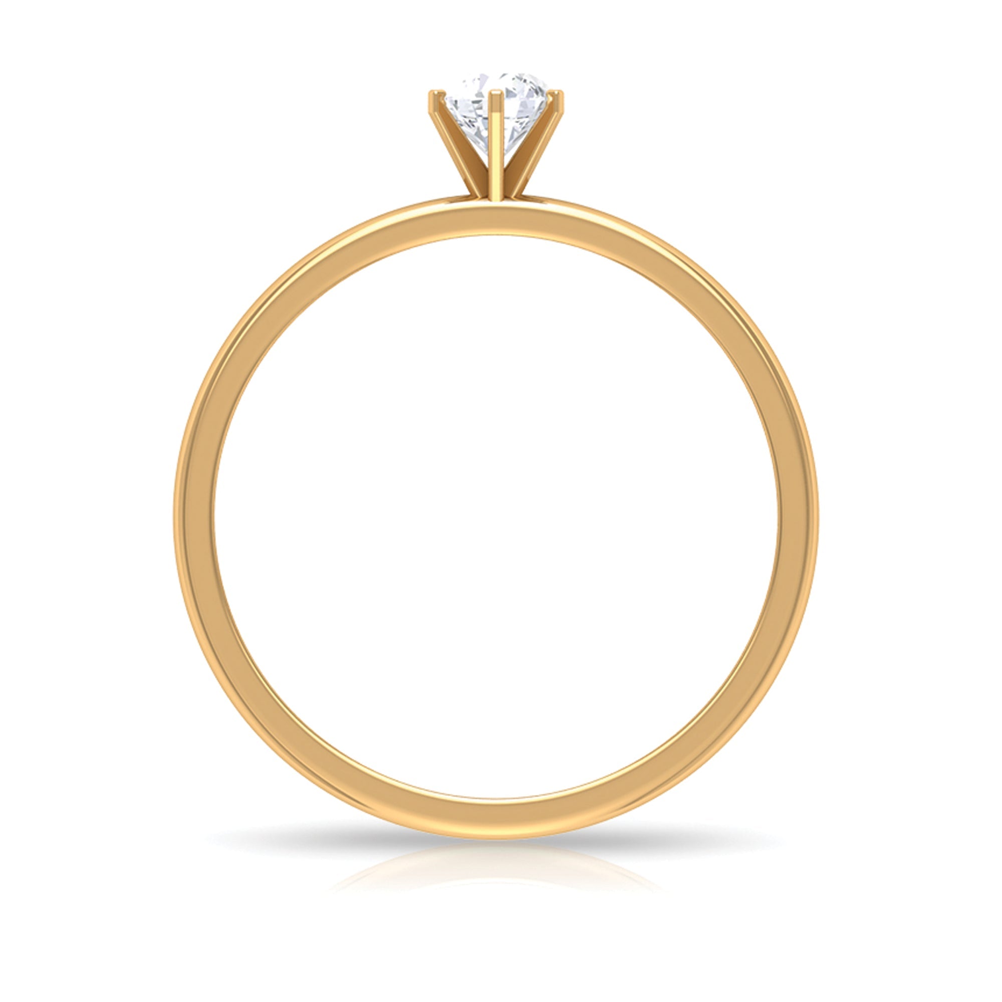 5 MM Round Zircon Solitaire Promise Ring