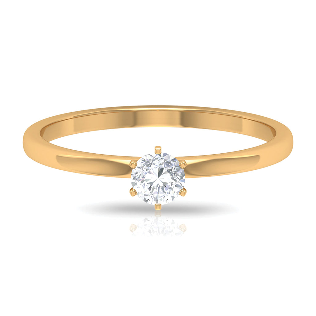 5 MM Round Zircon Solitaire Promise Ring