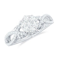 3/4 CT Cubic Zirconia Designer Engagement Ring in Gold
