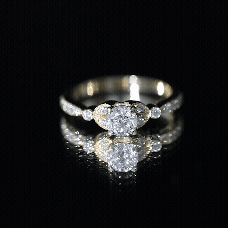 3/4 CT Vintage Inspired Zircon Engagement Ring in Gold