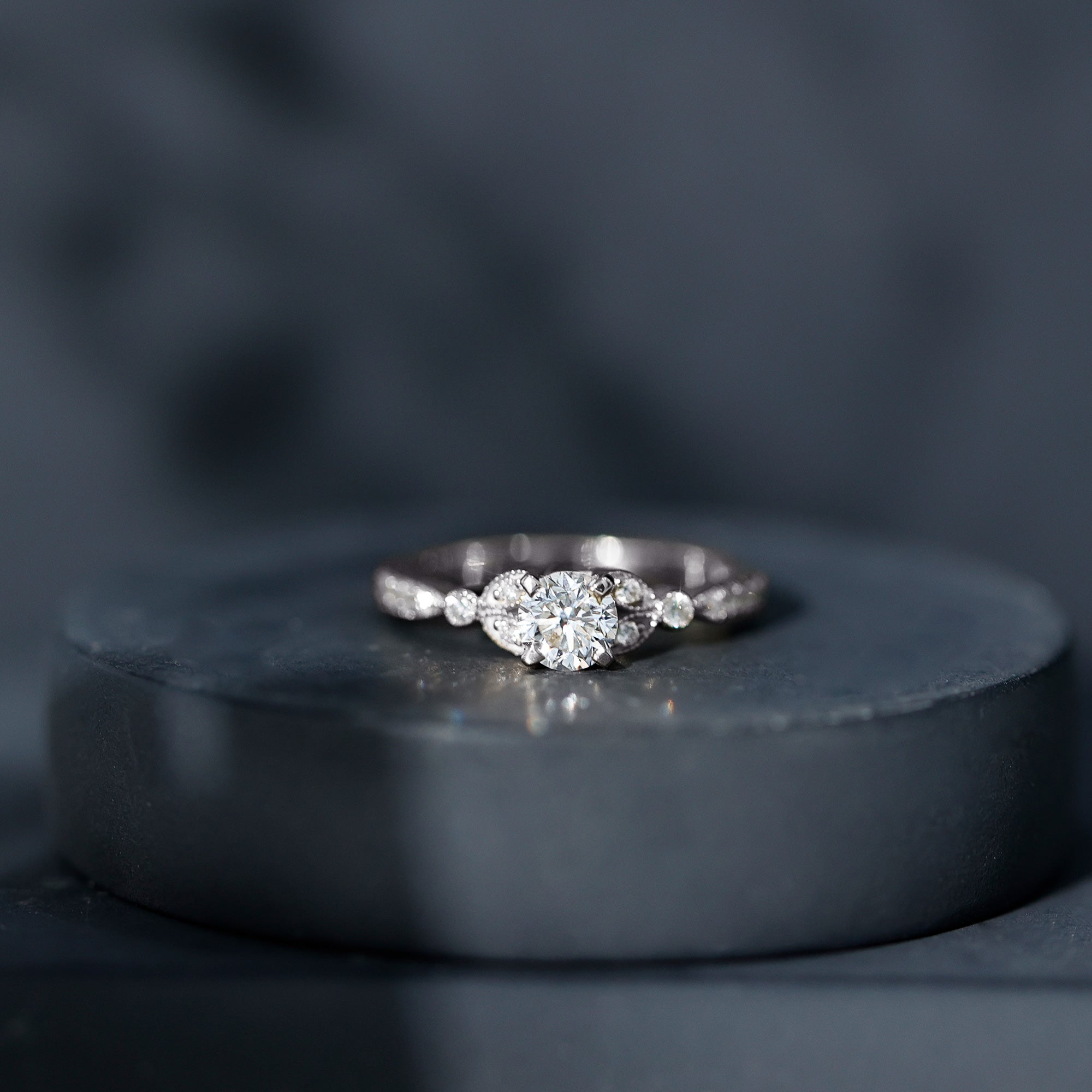 3/4 CT Vintage Inspired Zircon Engagement Ring in Gold