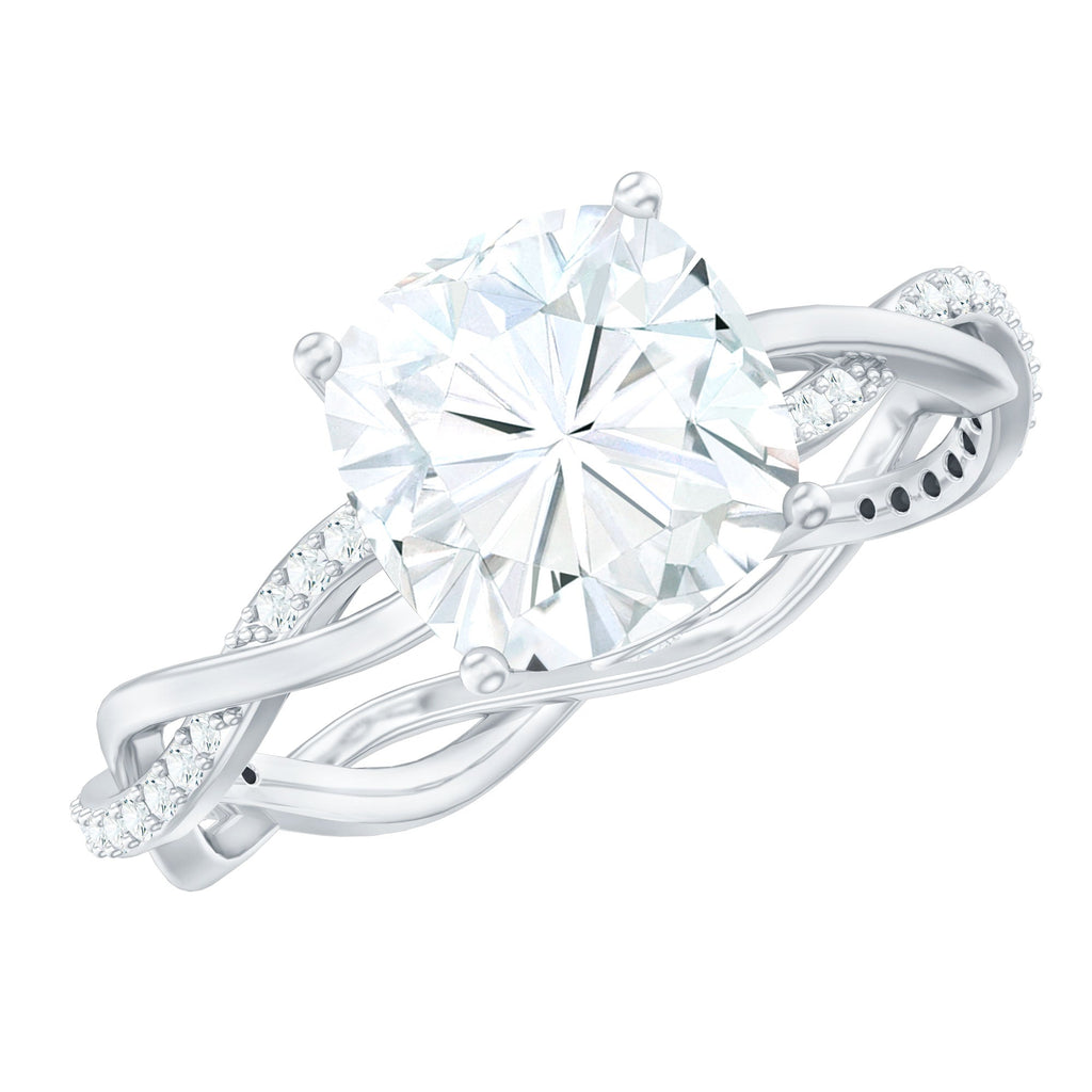 Cushion Cut Solitaire Moissanite Engagement Ring For Her