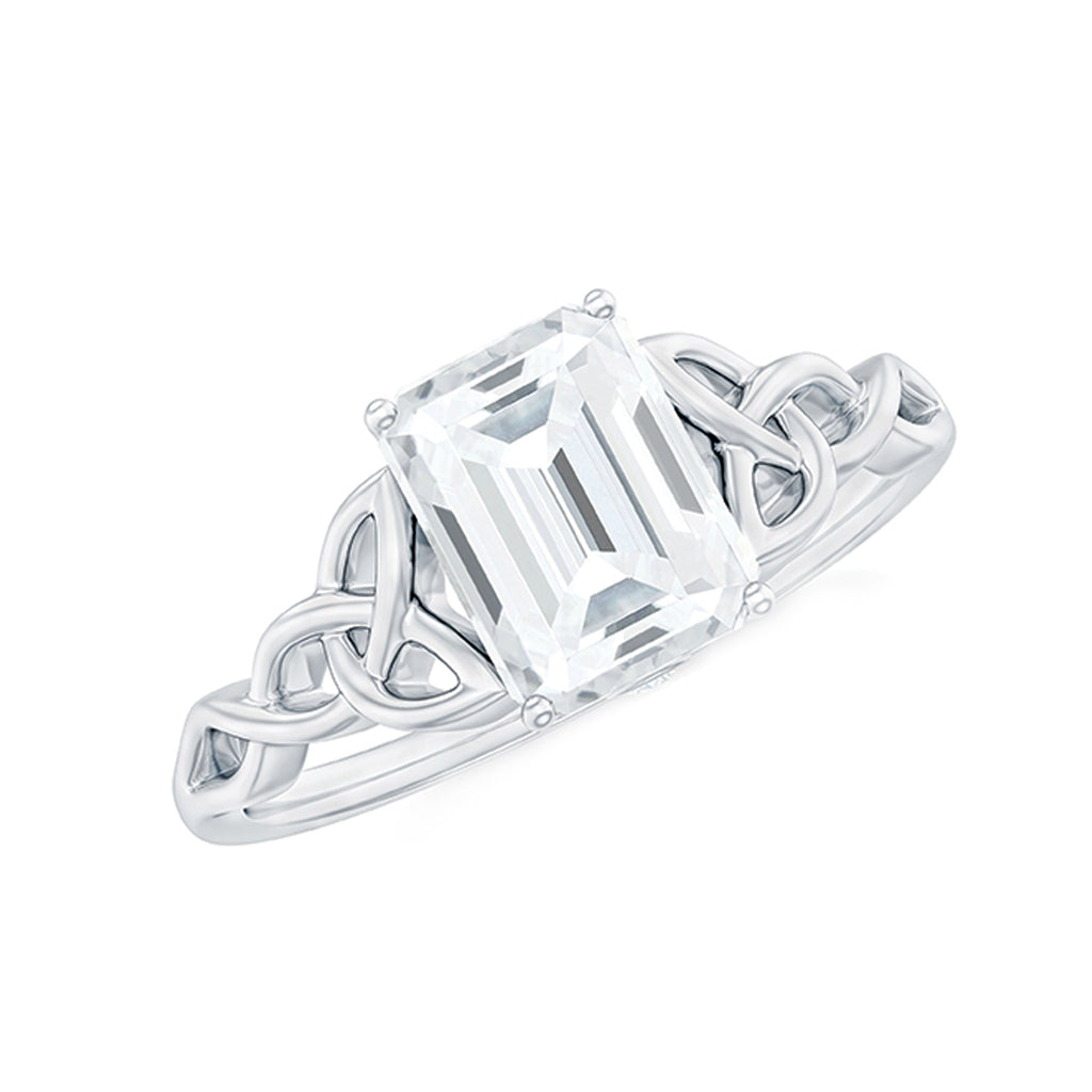 2 CT Moissanite Engagement Ring with Celtic Details