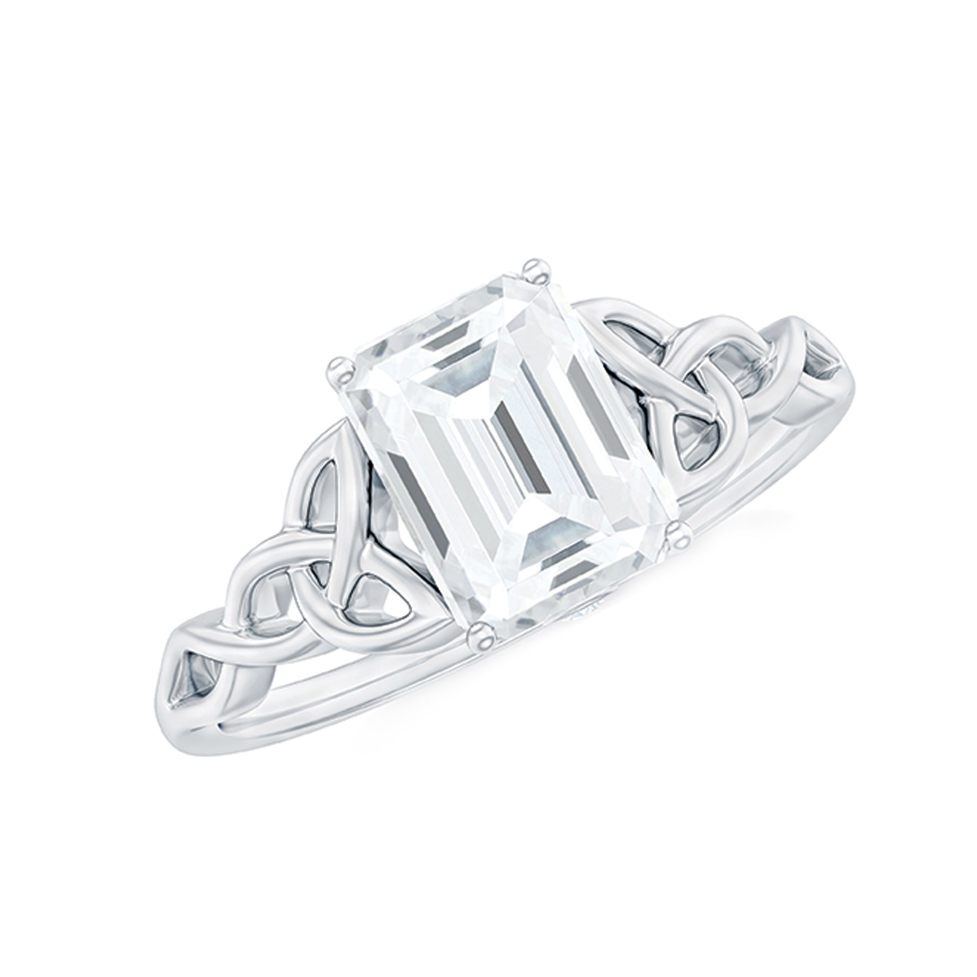 2 CT Moissanite Engagement Ring with Celtic Details