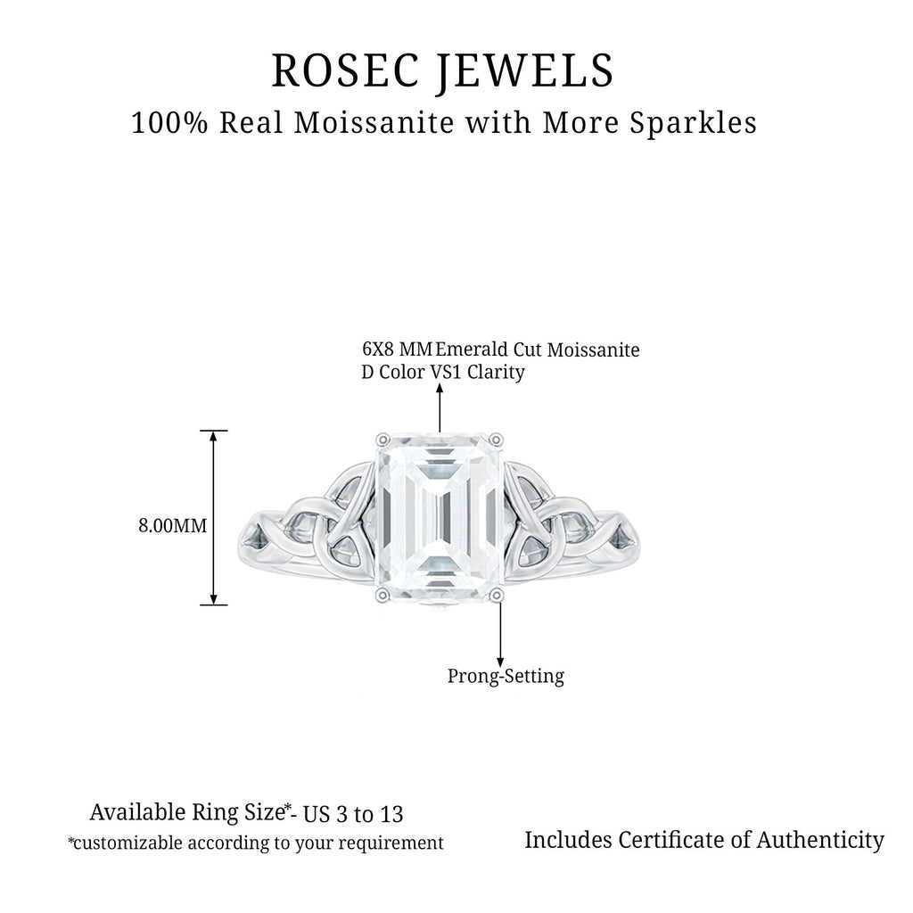 2 CT Moissanite Engagement Ring with Celtic Details