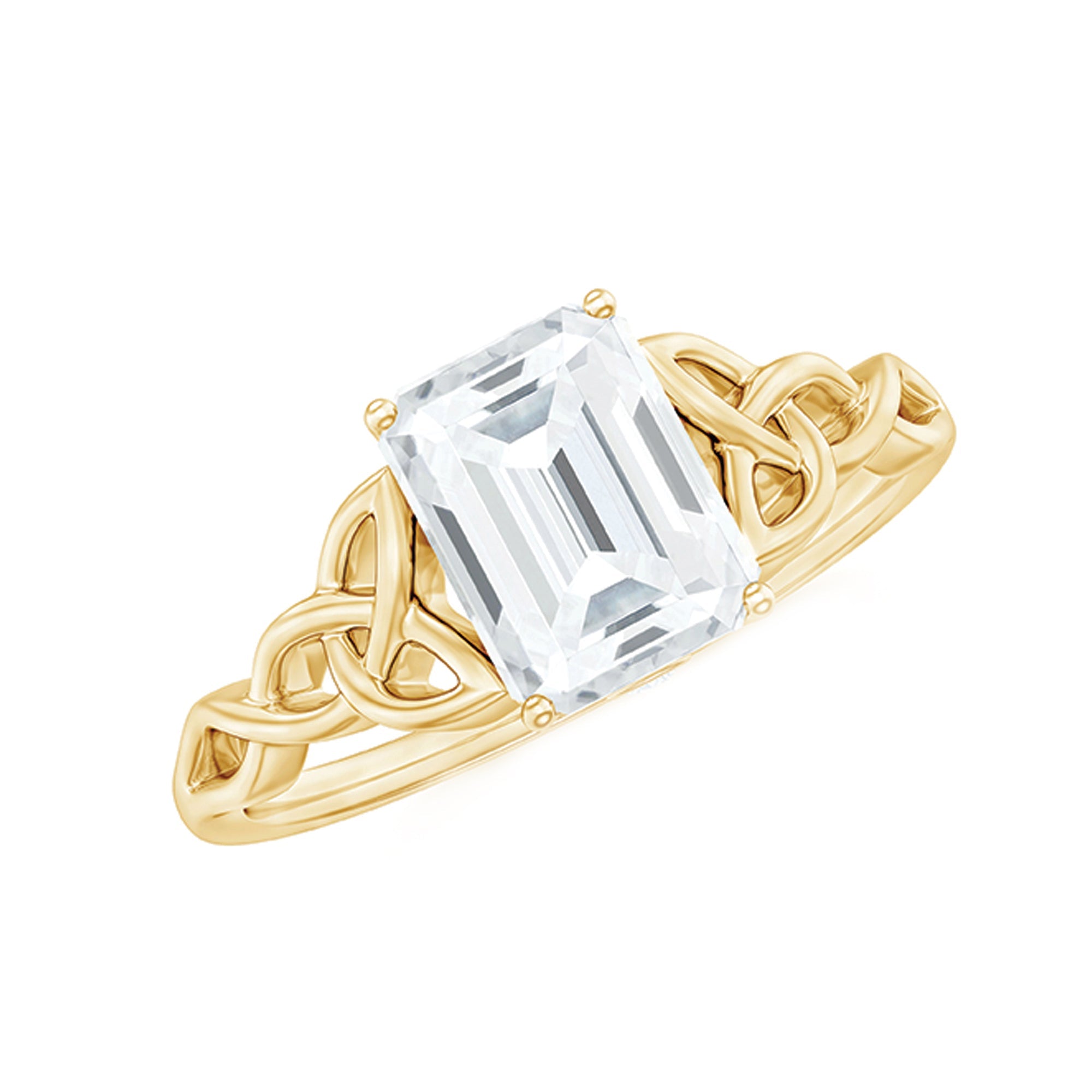 2 CT Moissanite Engagement Ring with Celtic Details
