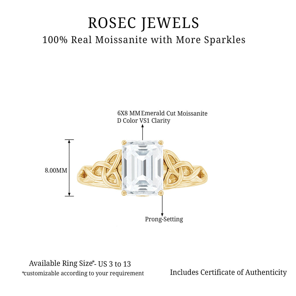 2 CT Moissanite Engagement Ring with Celtic Details