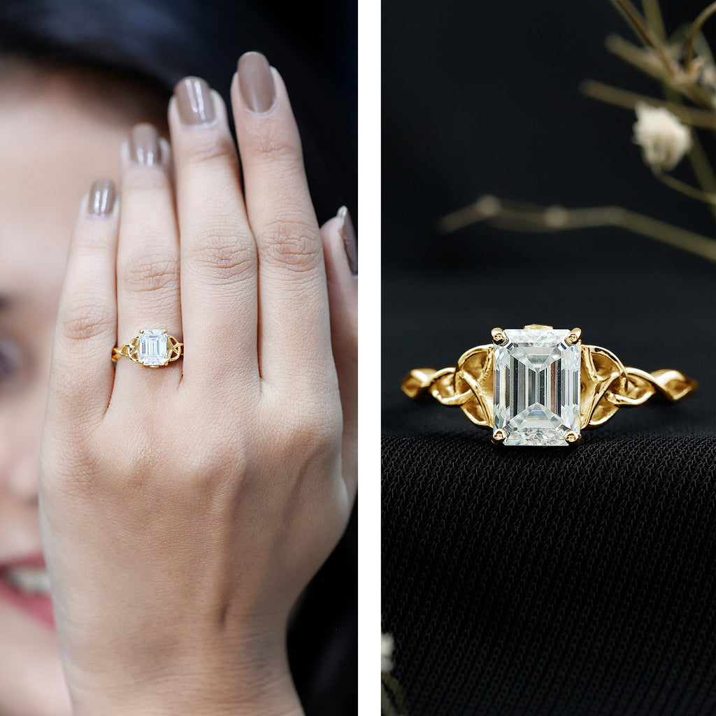 2 CT Moissanite Engagement Ring with Celtic Details