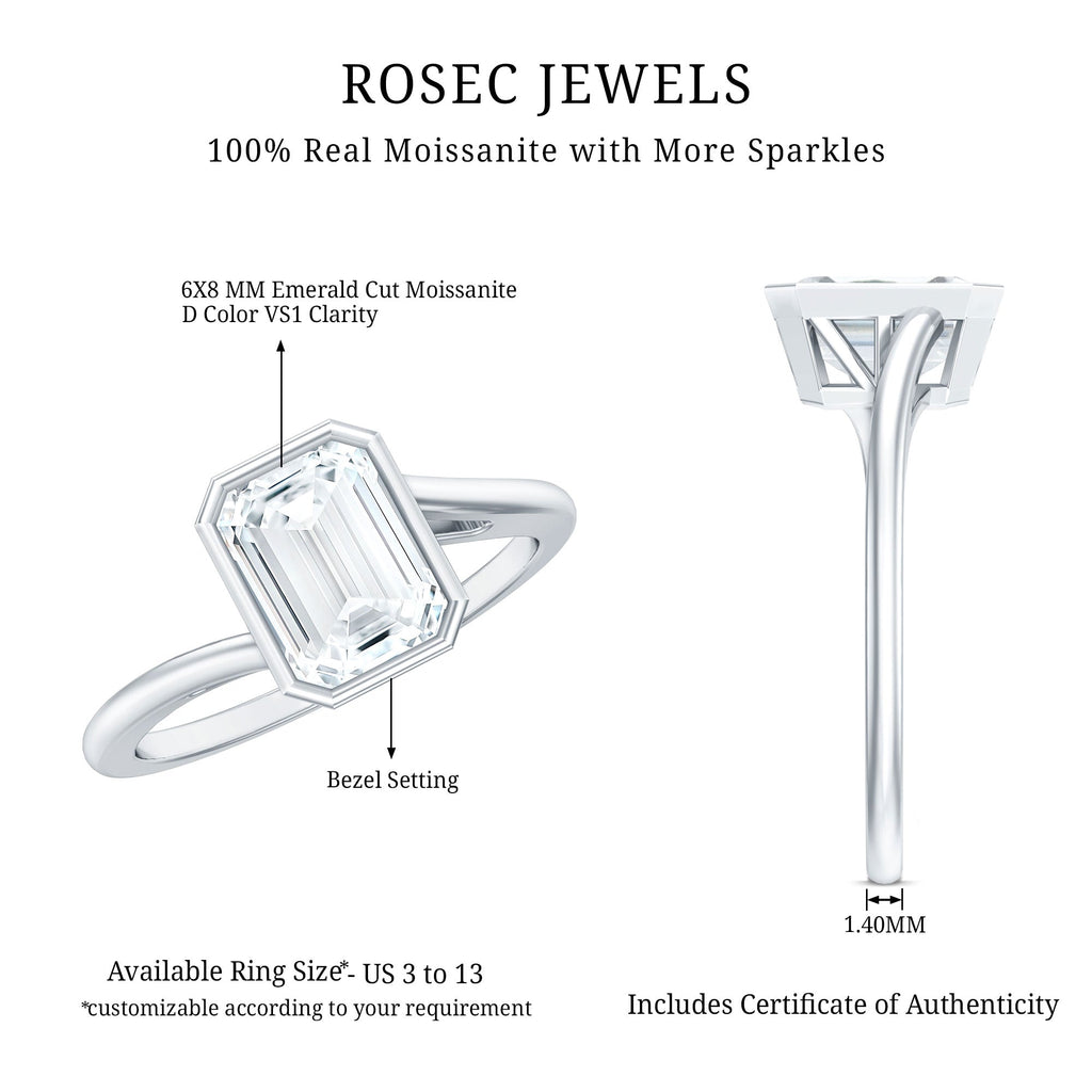 2 CT Octagon Cut Moissanite Engagement Ring For Women