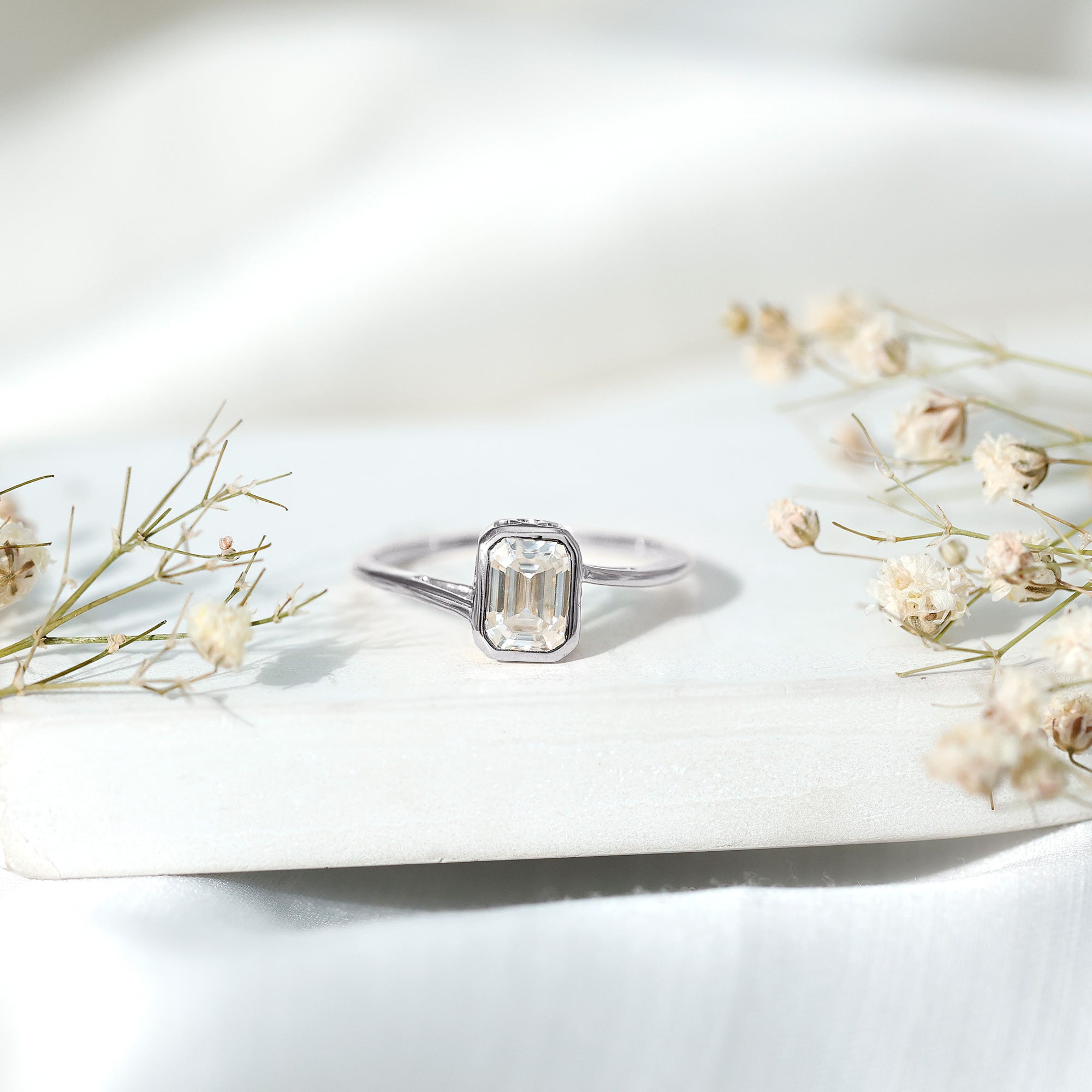 2 CT Octagon Cut Moissanite Engagement Ring For Women