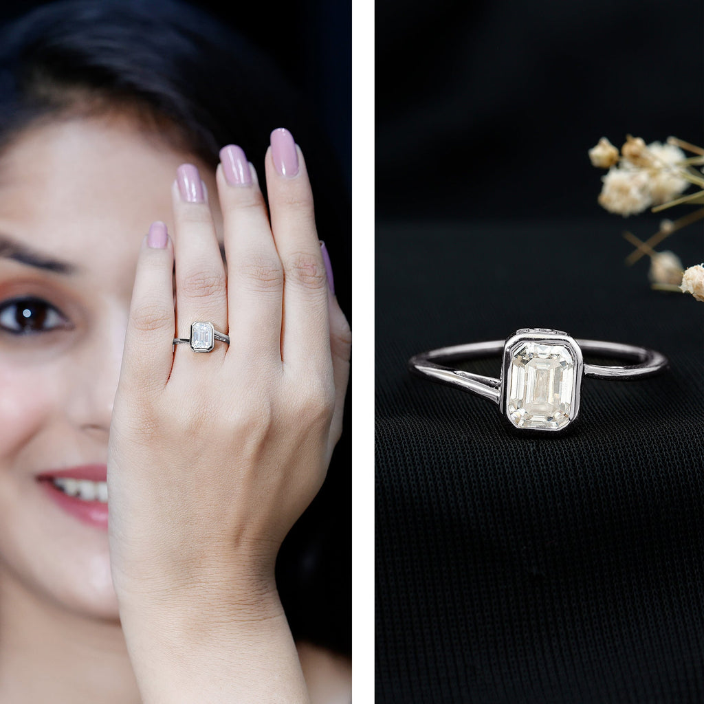 2 CT Octagon Cut Moissanite Engagement Ring For Women