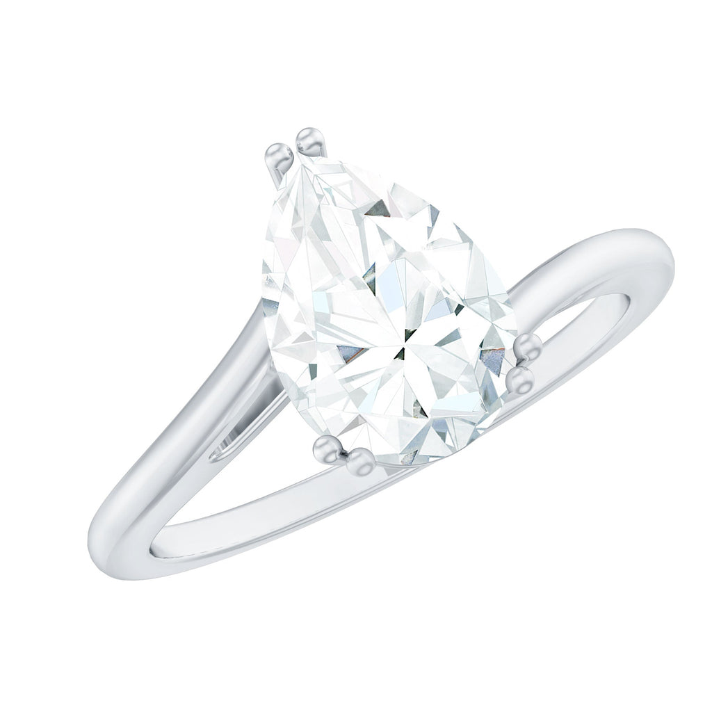 Pear Engagement Ring With Certified Moissanite