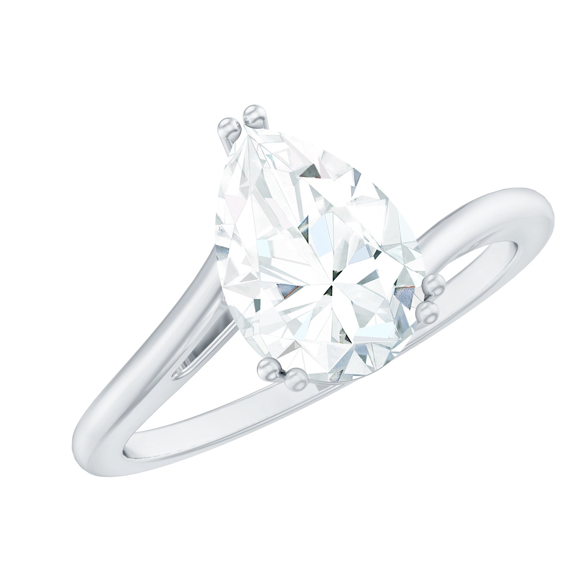 Pear Engagement Ring With Certified Moissanite