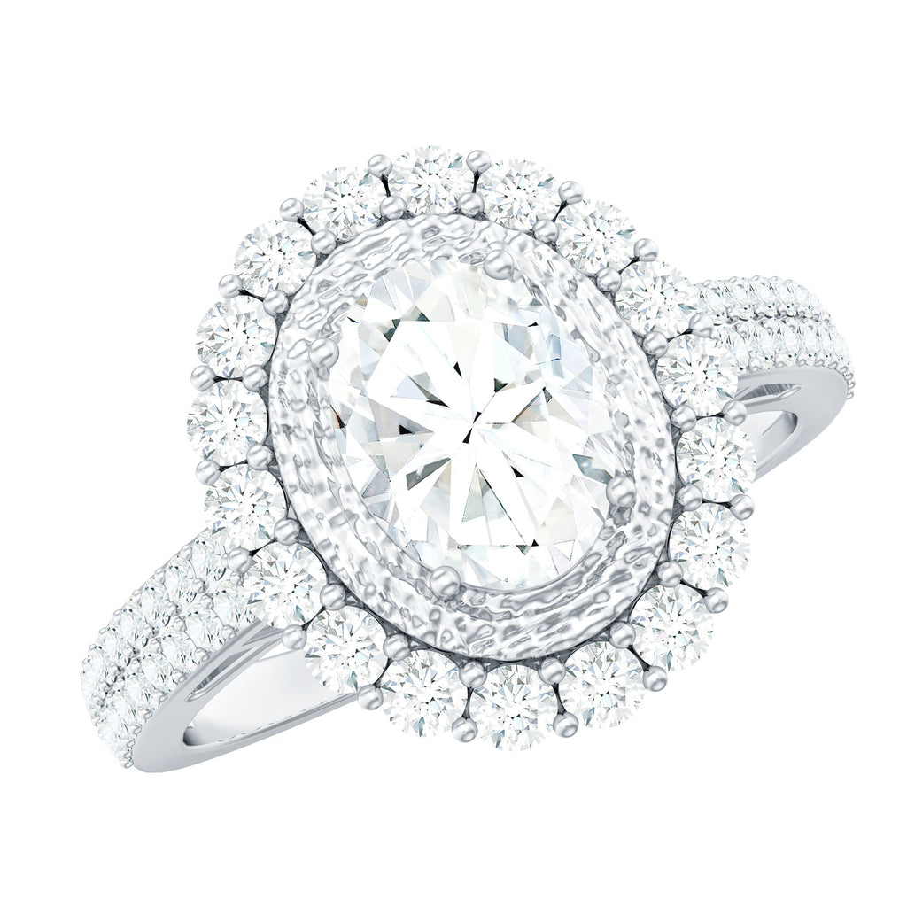 3.25 CT Vintage Inspired Zircon Oval Engagement Ring