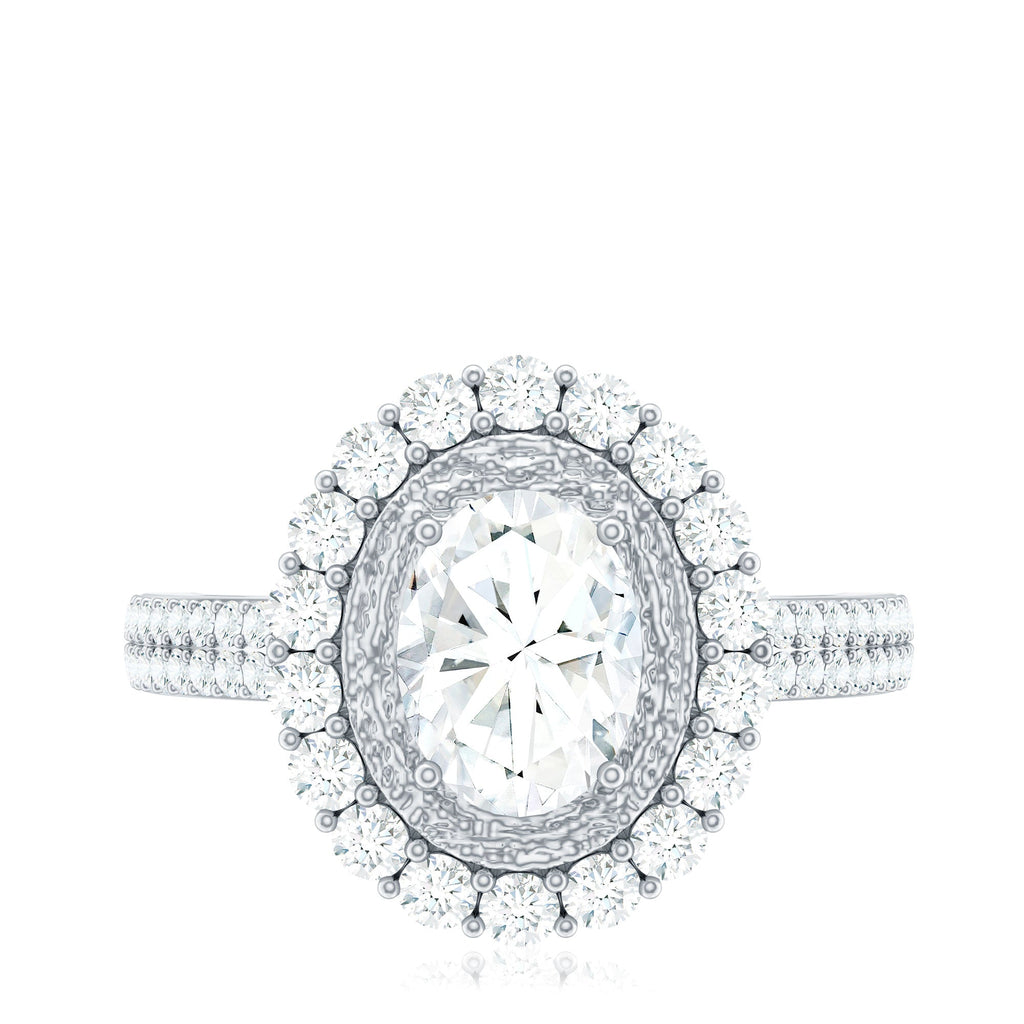 3.25 CT Vintage Inspired Zircon Oval Engagement Ring