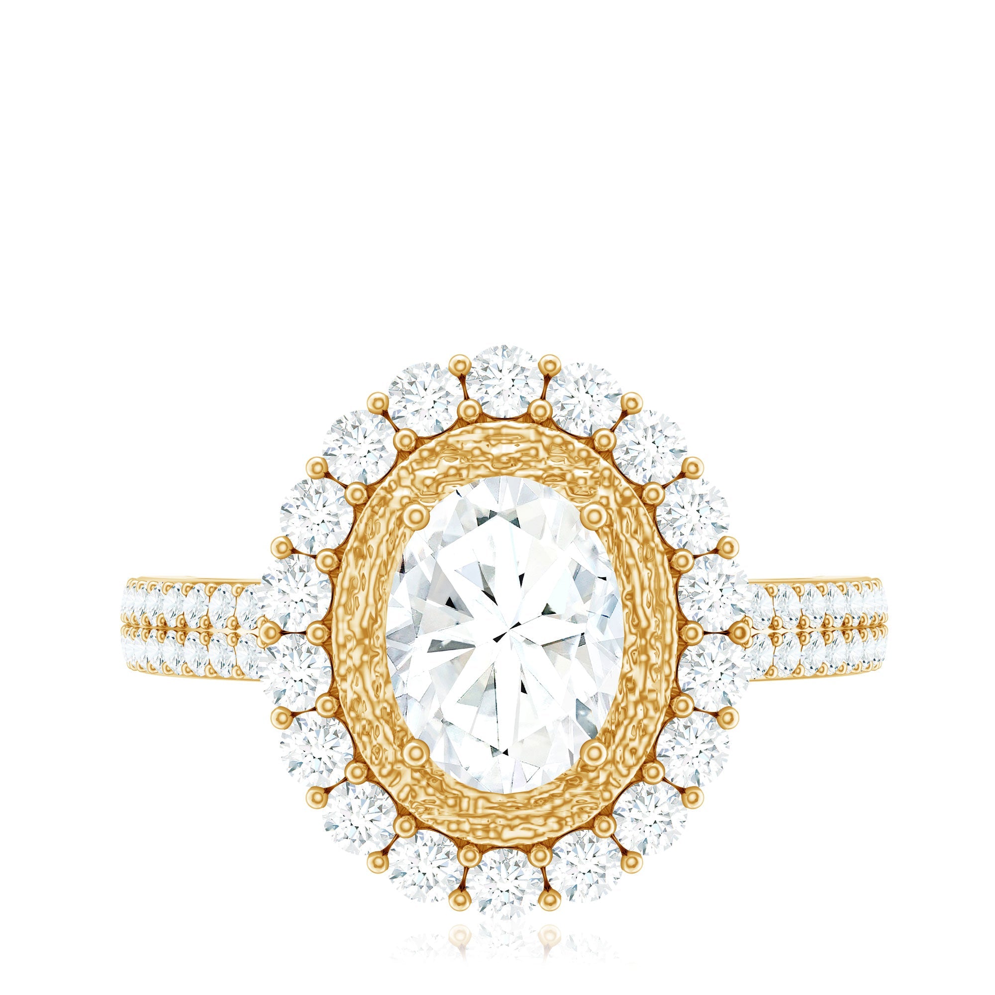 3.25 CT Vintage Inspired Zircon Oval Engagement Ring