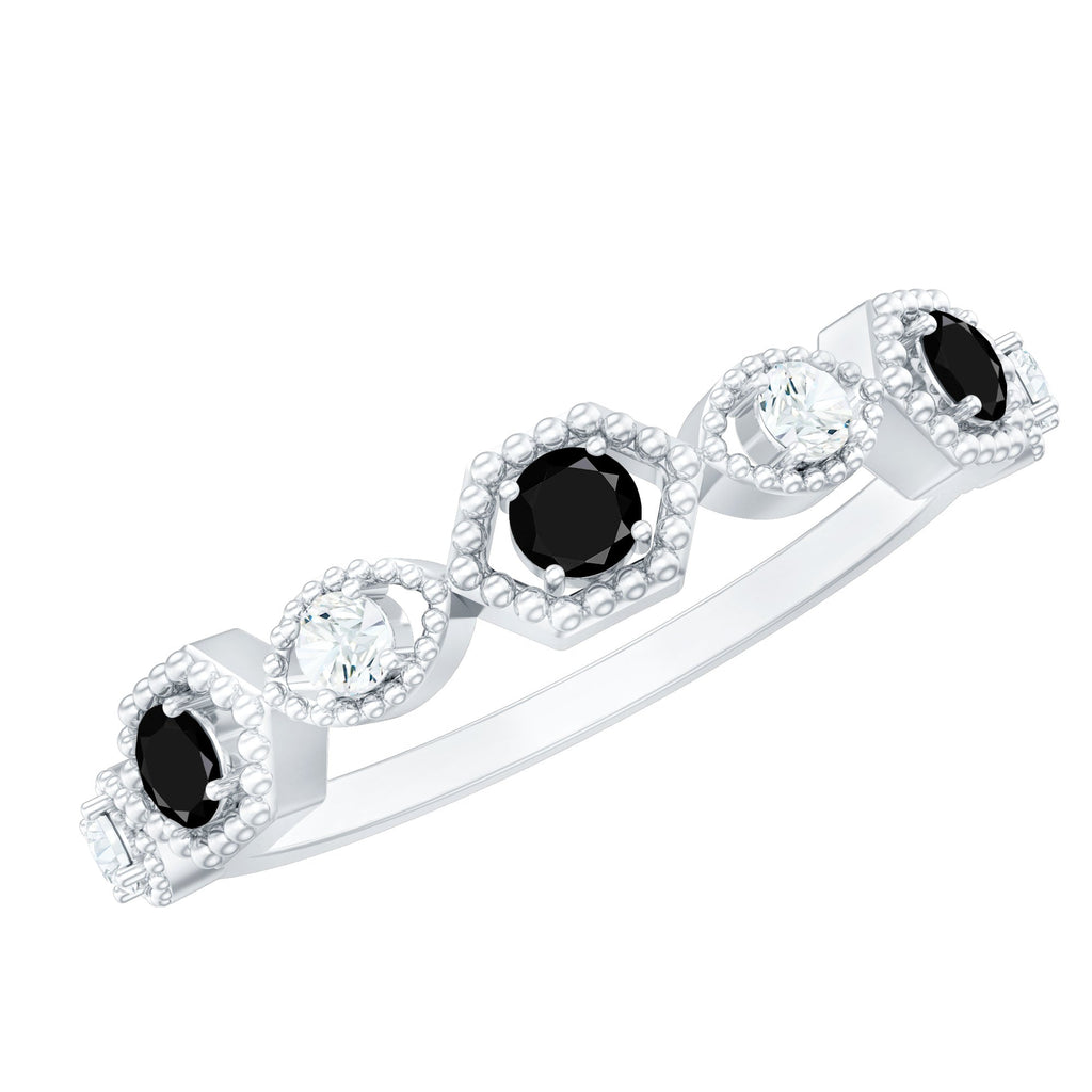 Created Black Diamond Eternity Ring with Diamond