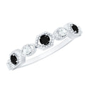 Created Black Diamond Eternity Ring with Diamond