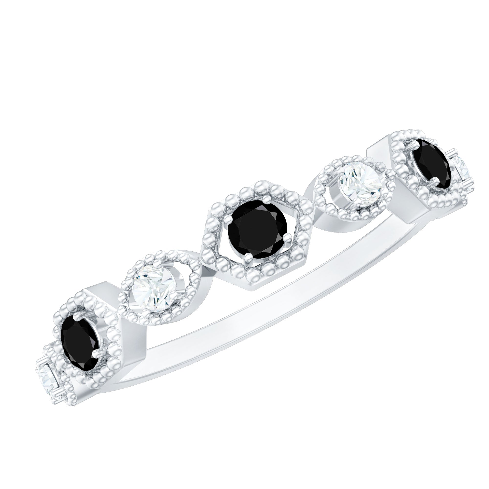 Created Black Diamond Eternity Ring with Diamond