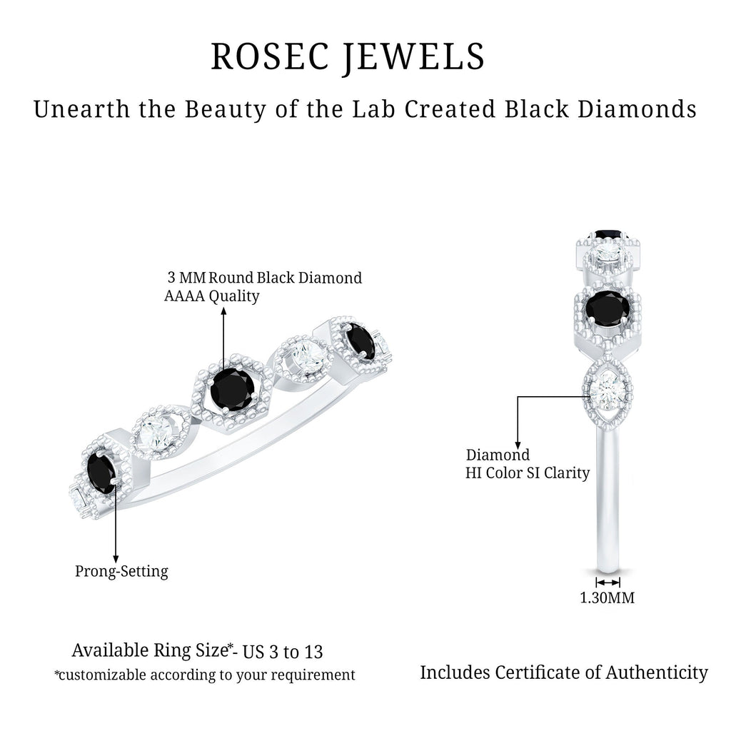 Created Black Diamond Eternity Ring with Diamond