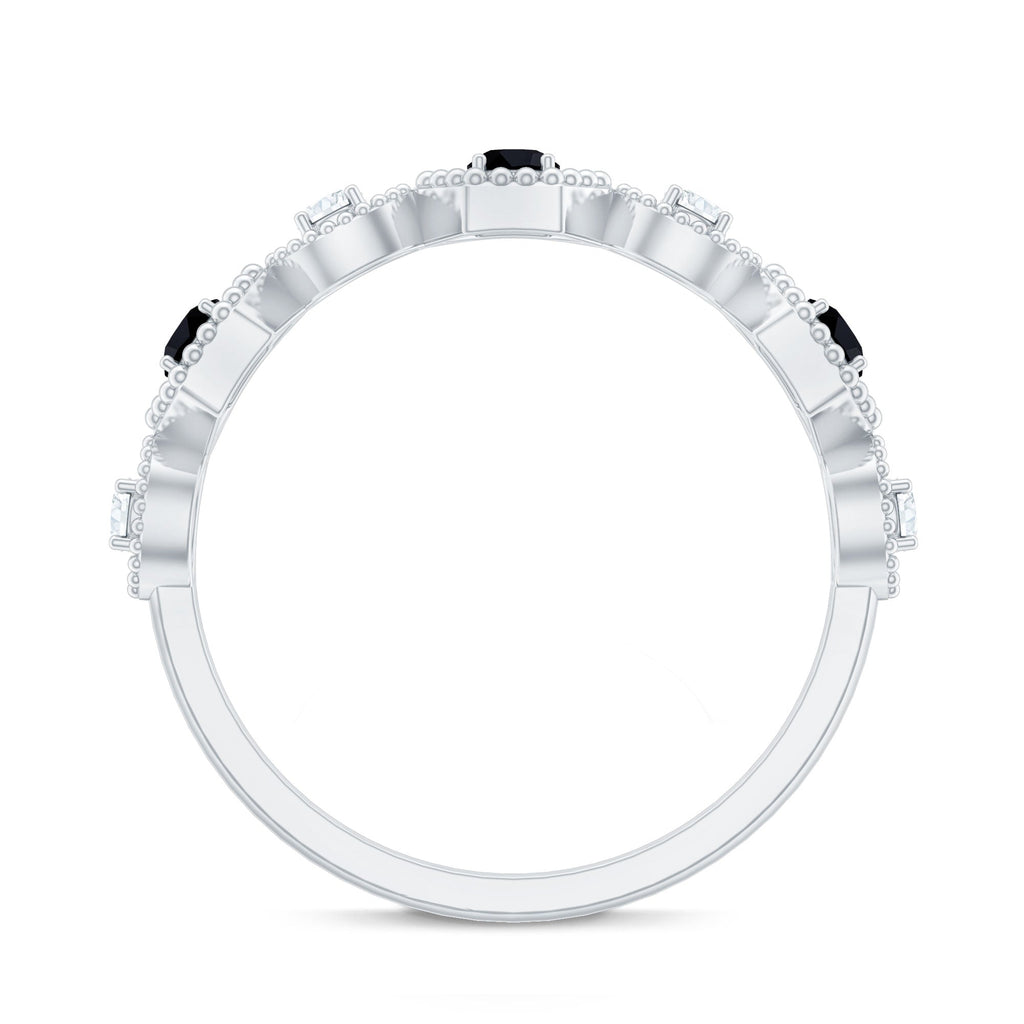 Created Black Diamond Eternity Ring with Diamond