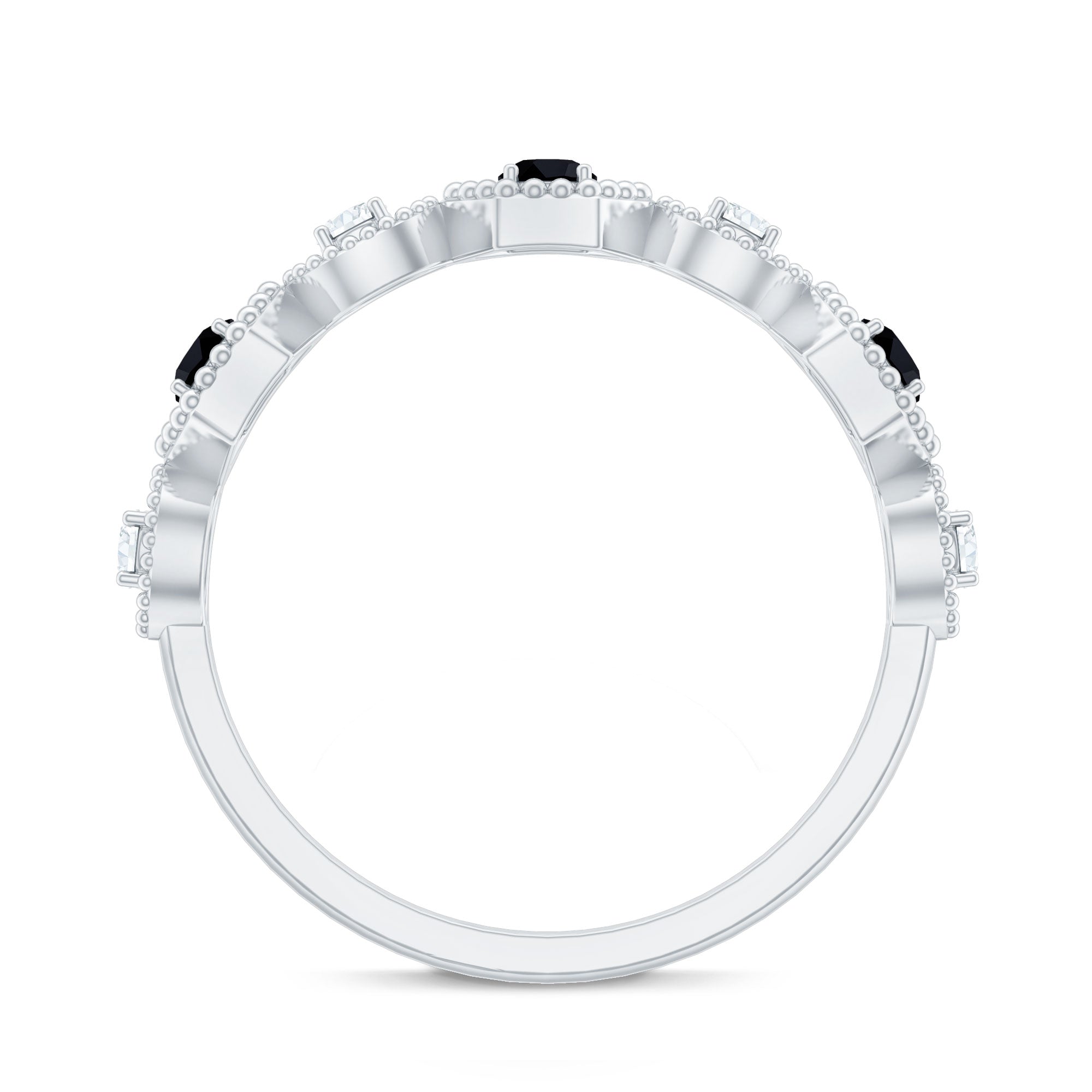 Created Black Diamond Eternity Ring with Diamond