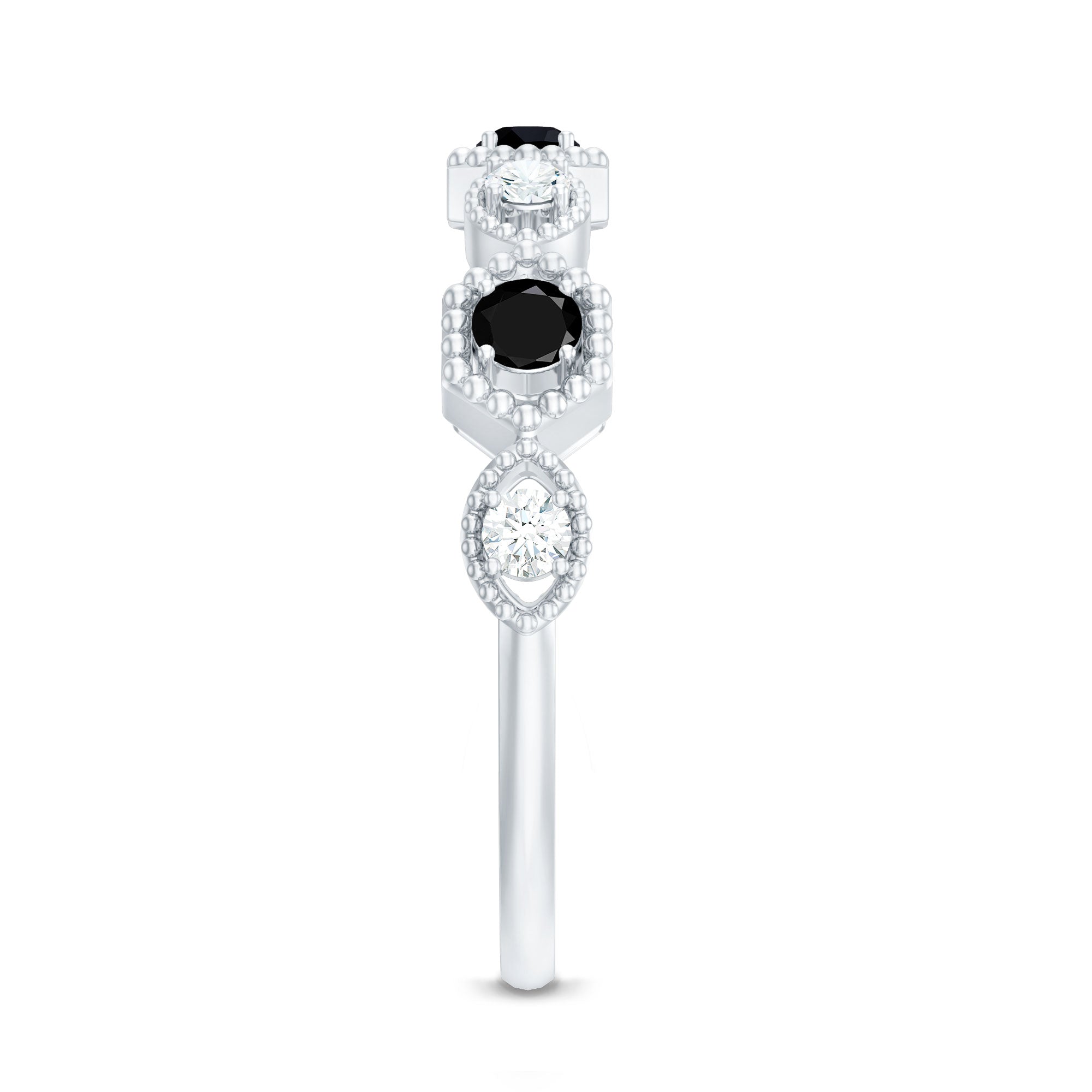Created Black Diamond Eternity Ring with Diamond