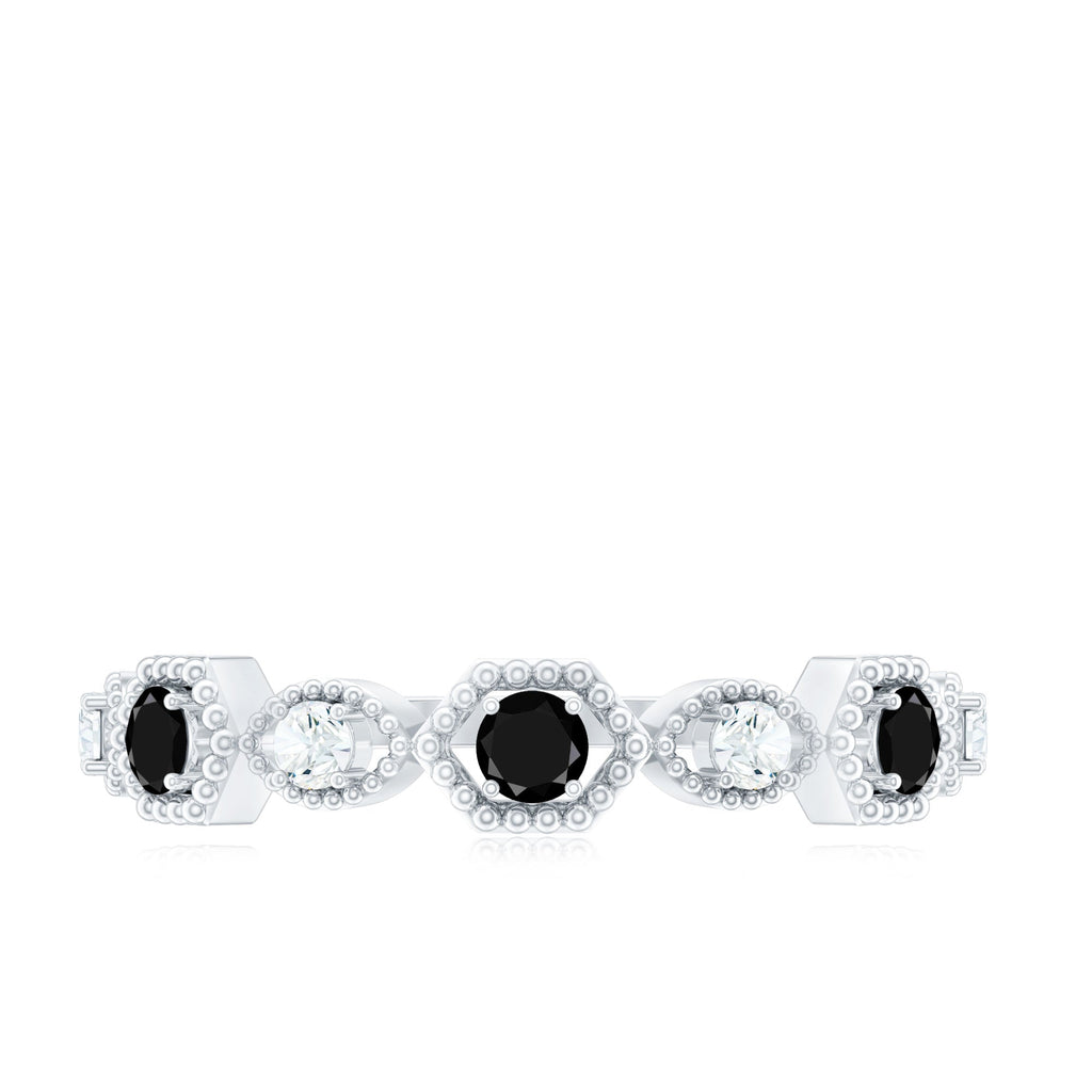 Created Black Diamond Eternity Ring with Diamond