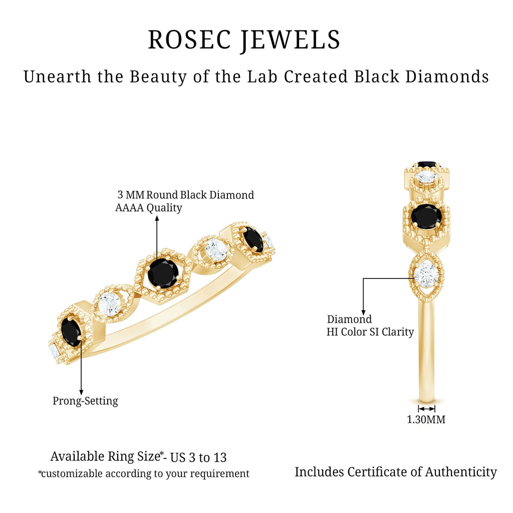 Created Black Diamond Eternity Ring with Diamond