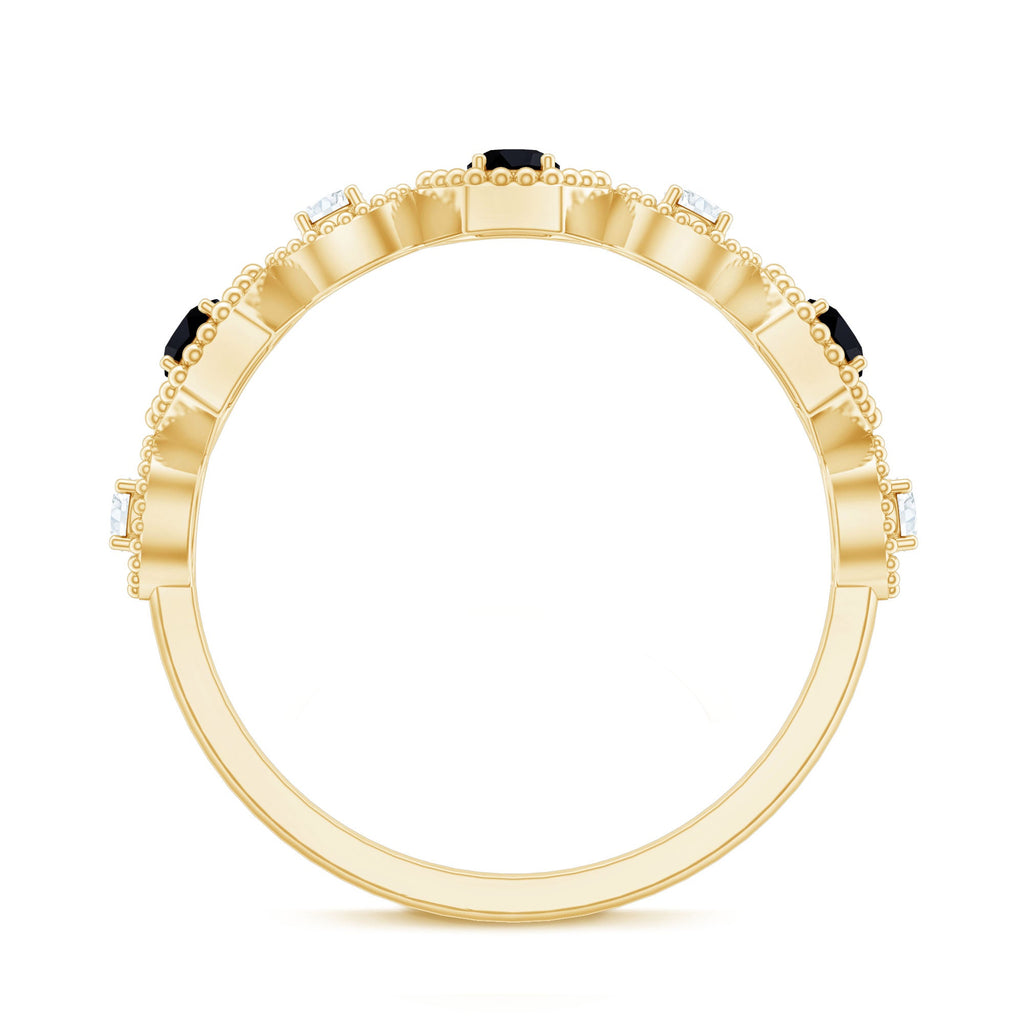 Created Black Diamond Eternity Ring with Diamond