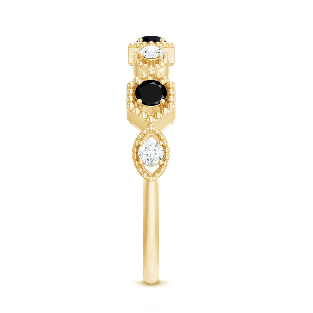 Created Black Diamond Eternity Ring with Diamond
