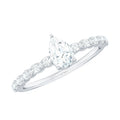 Pear Shape Solitaire Moissanite Promise Ring For Her