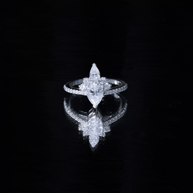 1.50 Ct Pear Shape Moissanite Crown Engagement Ring