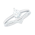 Pear Cut Solitaire Moissanite Engagement Ring with Enhancer