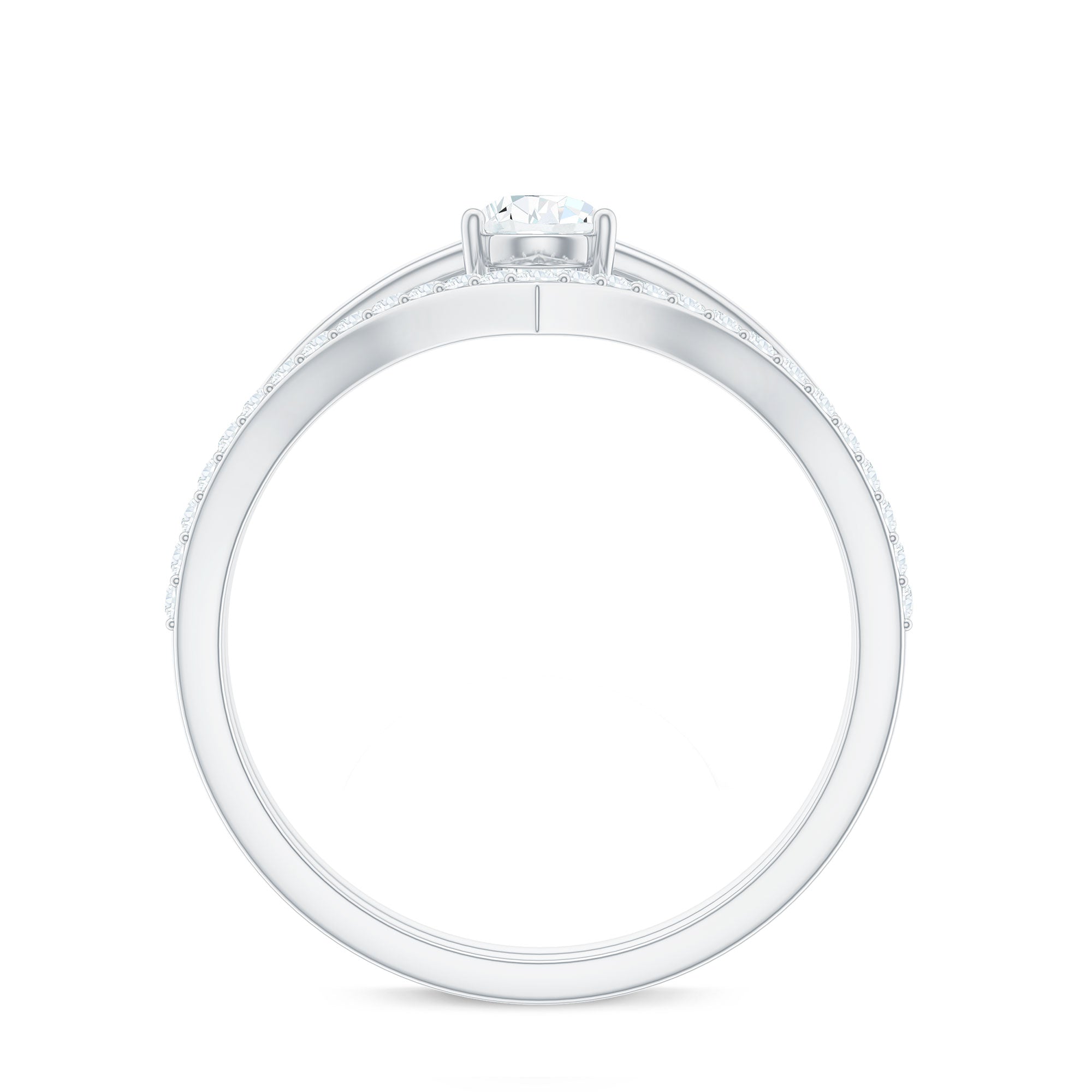 Pear Cut Solitaire Moissanite Engagement Ring with Enhancer