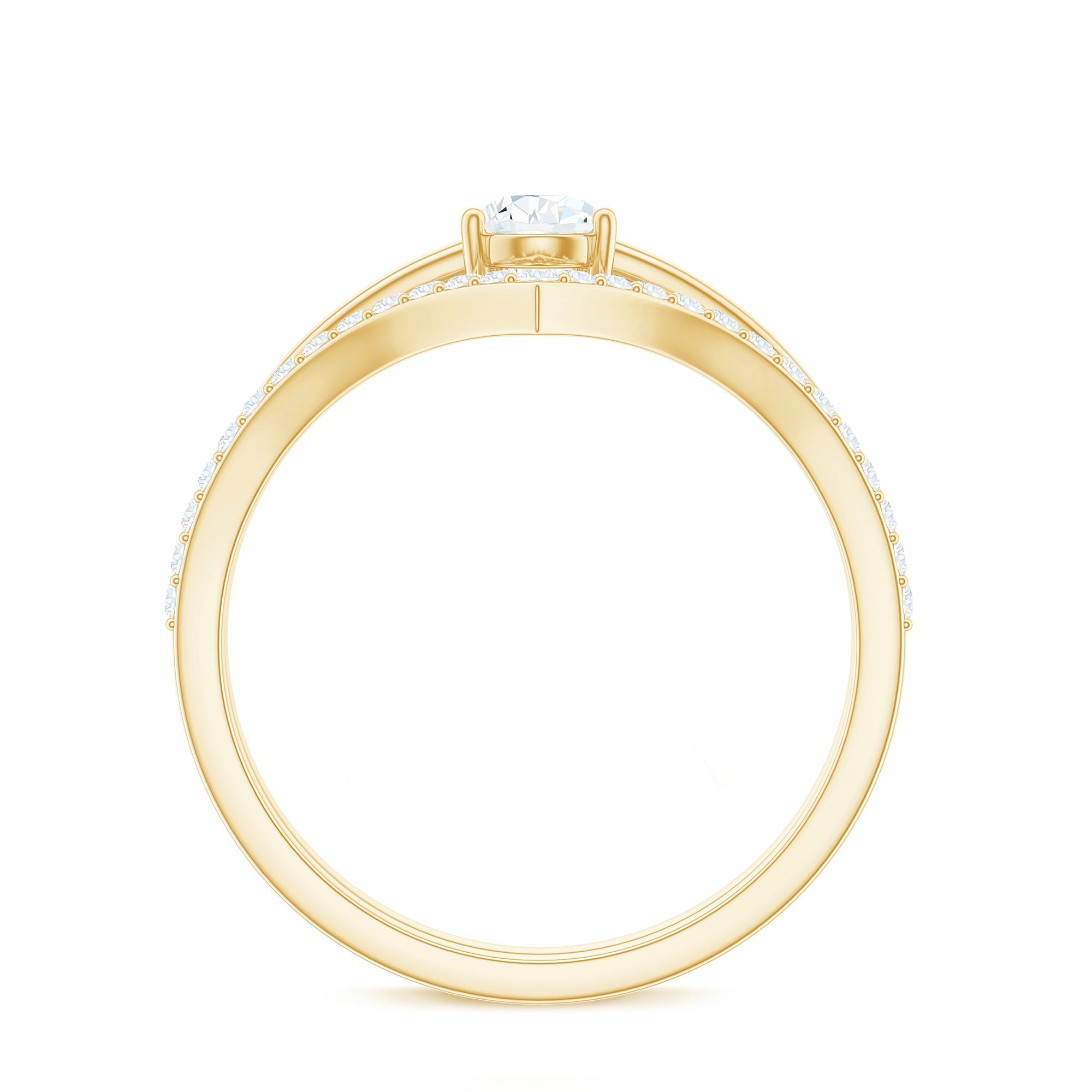 Pear Cut Solitaire Moissanite Engagement Ring with Enhancer