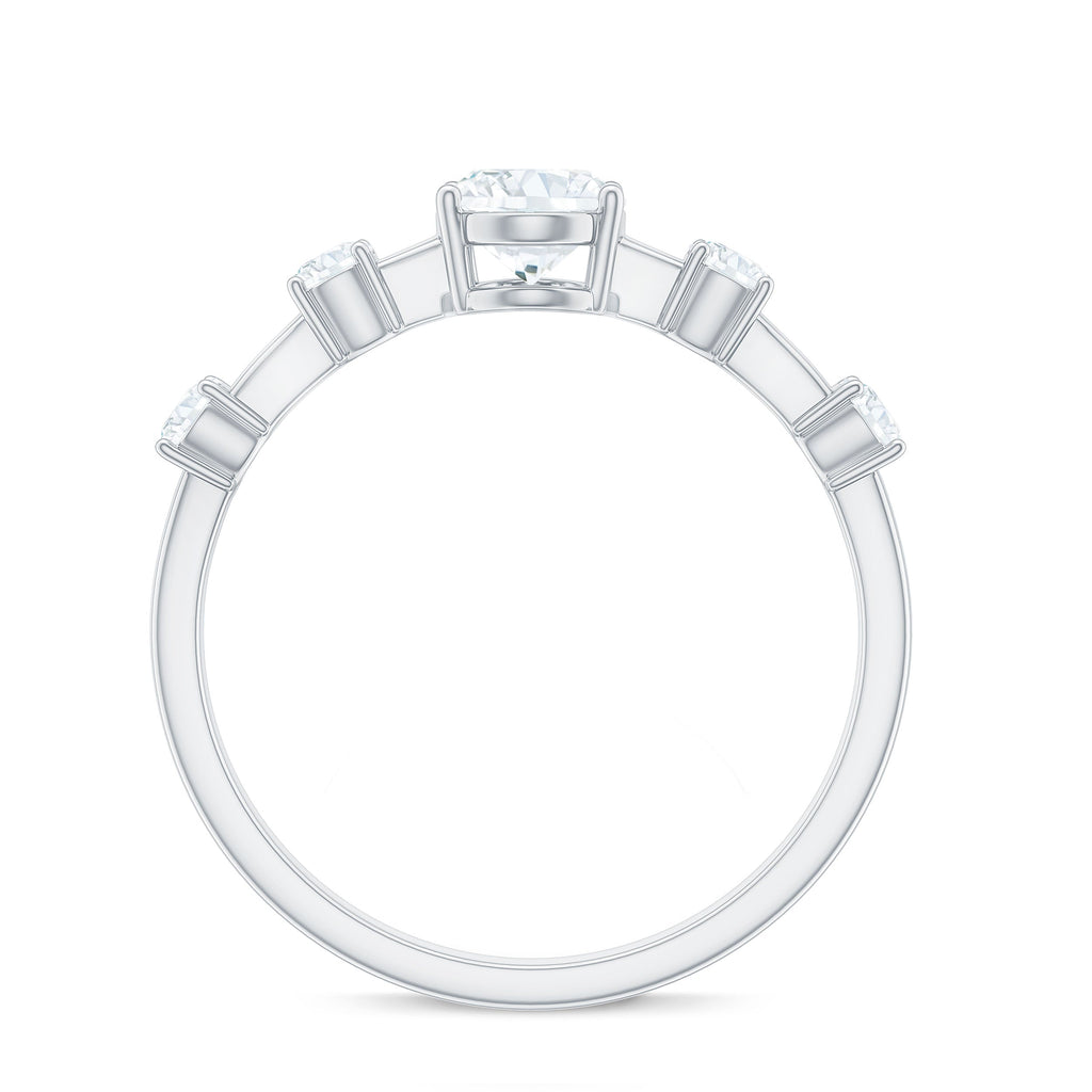 1.75 CT Oval Zircon Solitaire Engagement Ring in Gold