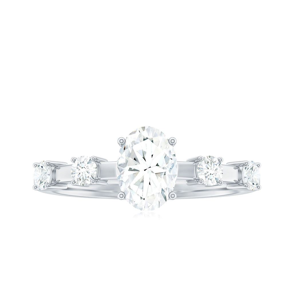 1.75 CT Oval Zircon Solitaire Engagement Ring in Gold